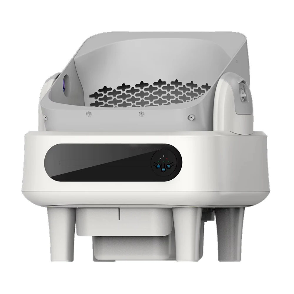 

Most Popular Smart Open Top Automatic Self-Cleaning Cat Toilet Litter Box with Dual Safety Sensors APP Control Top Accessories
