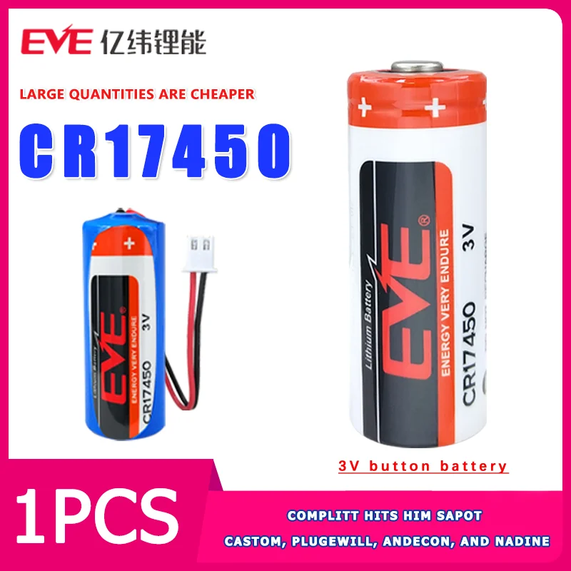 EVE CR17450 3V lithium battery is suitable for intelligent instrument indicator lights compass direction devices safety devices