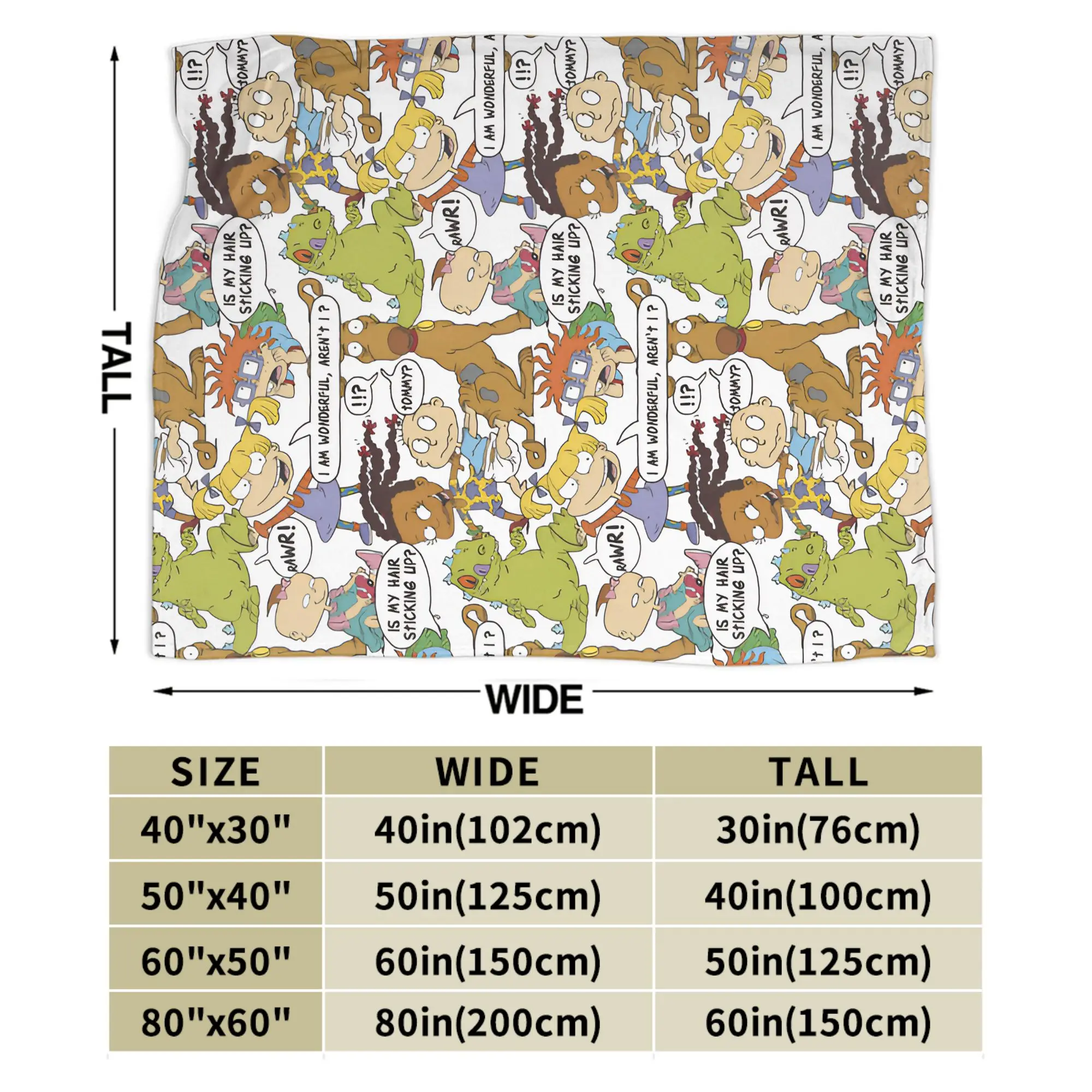 Rugrats الرسوم المتحركة شخصية بطانية جودة سوبر الفراش الدافئة يلقي الخريف التخييم الأريكة السرير رقيق المفرش