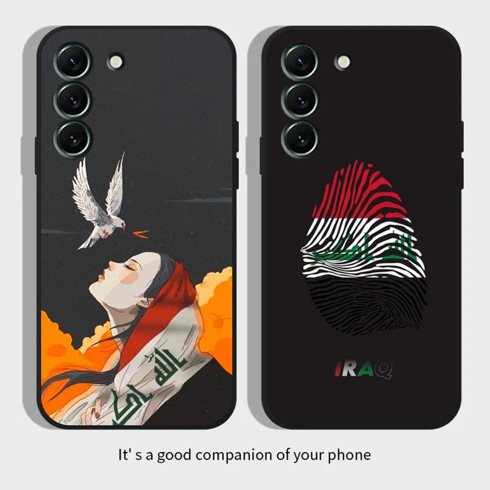 Nation Iraq Flag Phone Case for SamsungS24,S23,S22,S21,S20 Ultra Pro S10,S30Plus,20 Ultra Black Cover