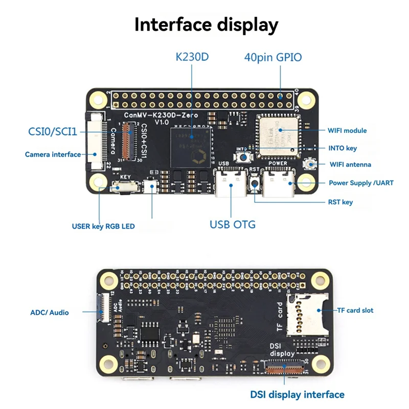 Canmv K230D NUL Development Board Machine Vision-herkenning Camera2093 AI RISC-V Moederbord Kunstmatige intelligentie B