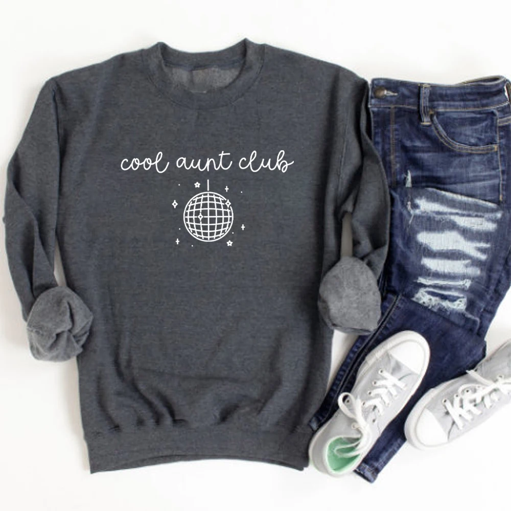 

Cool Aunts Club Sweatshirt New Aunt Valentines Day Gift Shirt Best Auntie Sweater Pregnancy Announcement Reveal Sweatshirts