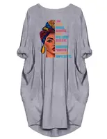 Robes décontractées amples à manches courtes et col rond pour femmes, grande taille 2