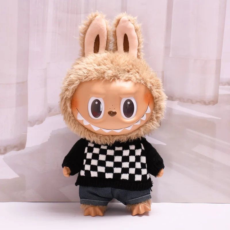 New Hot Sale 38cm Lafufu Handmade Custom Mobobo Jumpsuit The Monsters-Jump For Joy Fashion Knitted Sweater Cute Dress Kids Gifts