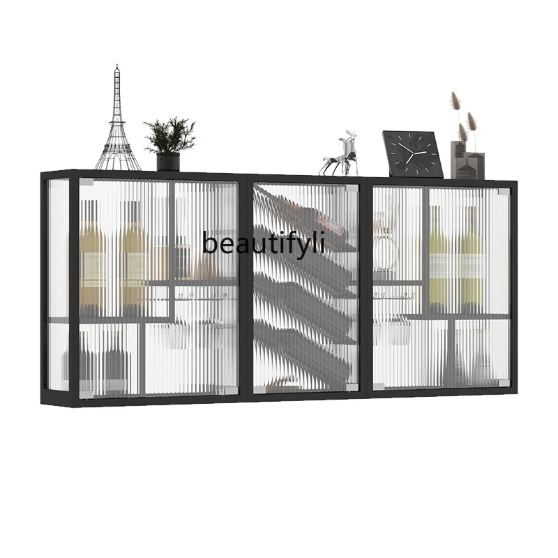 yj Dining Room Wall Wine Rack Shelf Wall Decoration Wall-Mounted Red Wine Rack Home Hanging Wall Wine Cabinet Display Cabinet