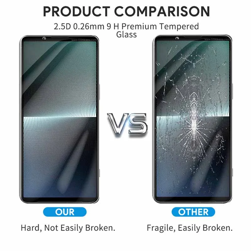 Funda de vidrio templado 4 en 1 para Sony Xperia 10 V Protector de pantalla para Sony Xperia X peria 5 V Xperia10V película protectora de lente de cámara