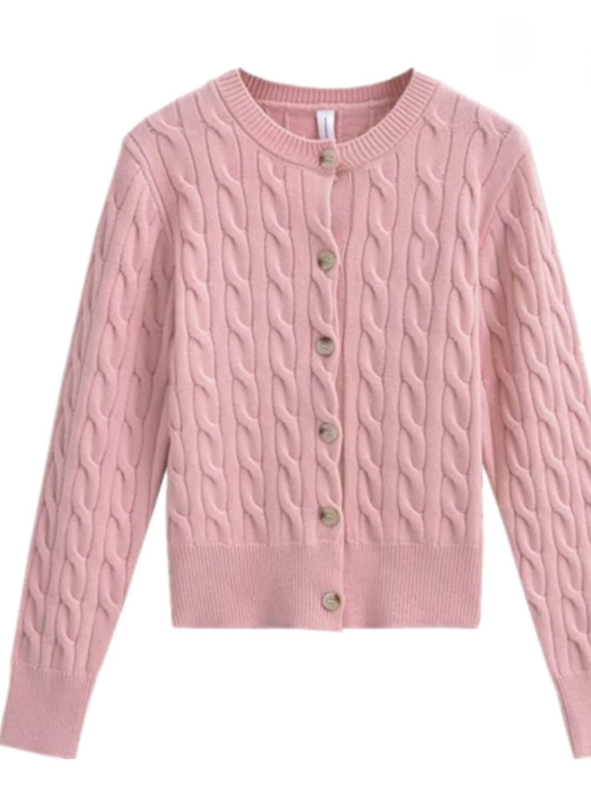 

Soft Vintage Wool Thi Twisted ort Knitted Cardigan Slim Fit round Ne Open Front Lazy Sweater Street Sle Winter Outerwear