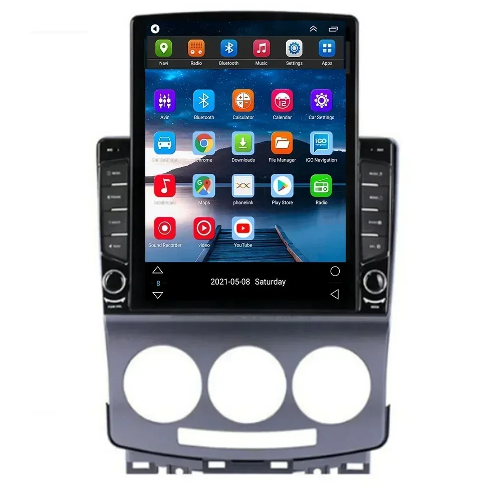 Autoradio Android 9.7 ", GPS, lecteur multimédia, vidéo, CarPlay, 2 DIN, écran vertical, sans DVD, pour voiture Mazda 5 (2005-2010)