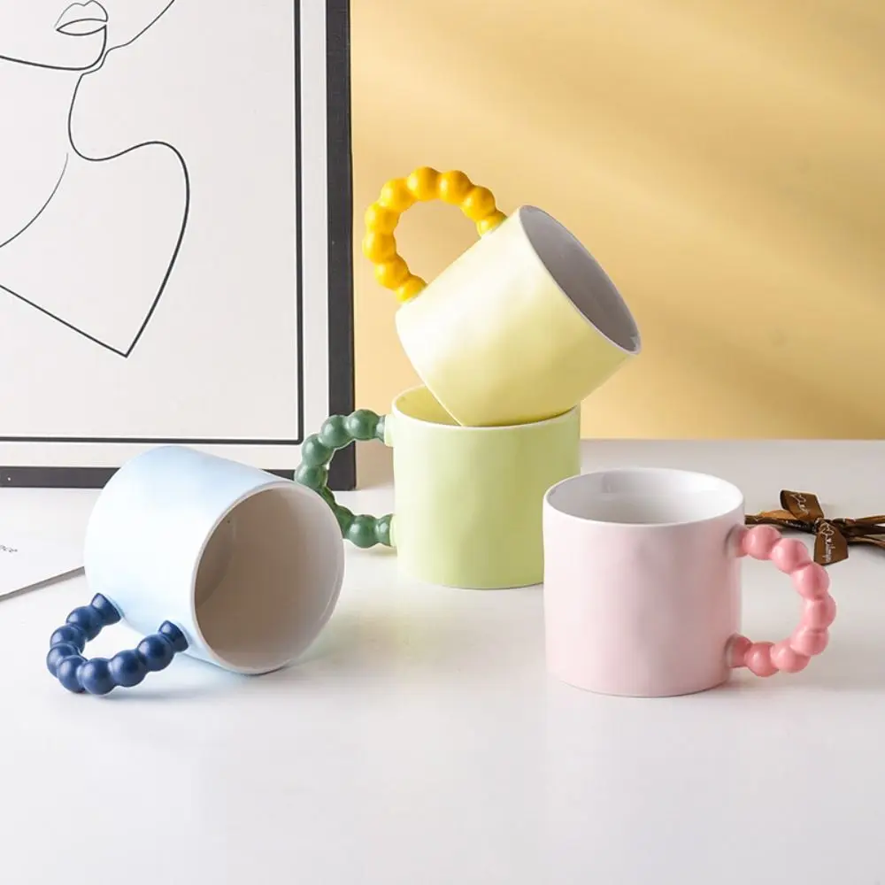 

Macaron Color-Blocking Ceramic Water Cup Simple Matte Creative Design Coffee Cups High Appearance Level Practical Use
