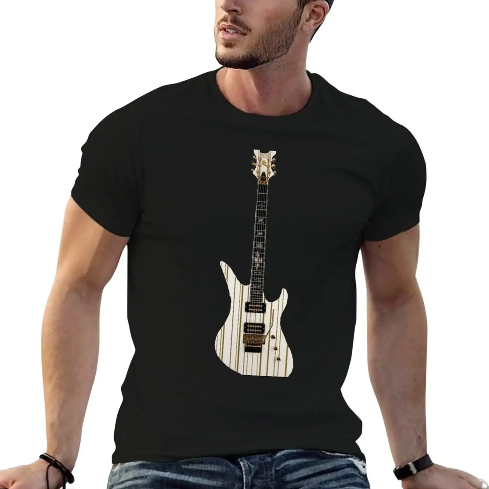 

Synyster Gates Gold & White Custom T-Shirt affliction shirts Personalized t-shirt clothes t shirts for men cotton