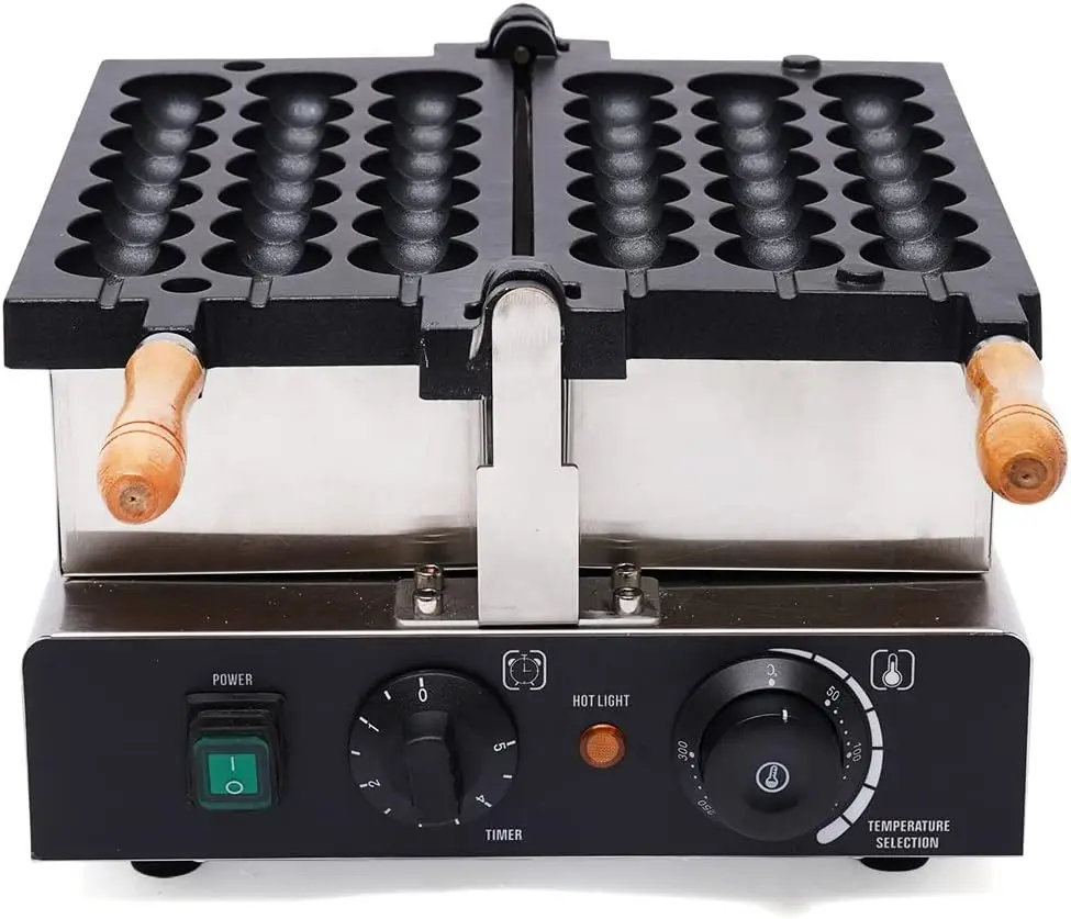 Commercial Nonstick Waffle Bites Maker Electric Rotating Bubble Waffle Ball Machine Hot Dog Ball Snacks