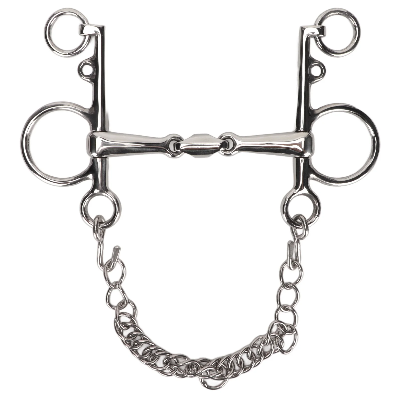 Bocado Pelham de Acero Inoxidable para Caballos, Resistente a Mordeduras, Fácil Control, Bocado Pelham Articulado para Caballos