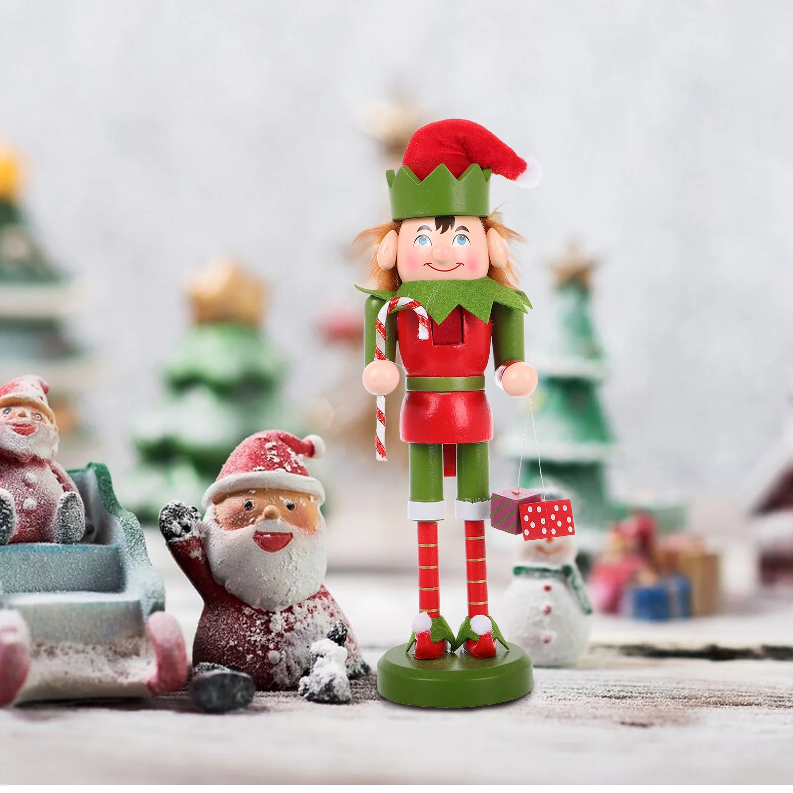 

Wooden Christmas Nutcracker Decoration Holiday Tabletop Centerpiece Festive Soldier Decor Yuletide Mantel Display