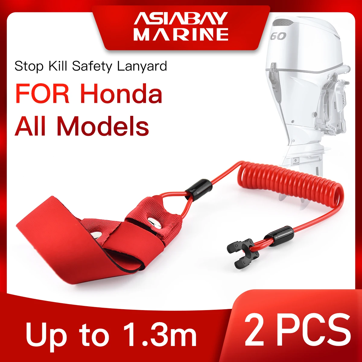 

Float Motor Kill Stop Switch For Honda Outboard Engine Key Rope Safety Lanyard Tether 2.3 6 10 15 20 30 50 60 90 150 225 250hp