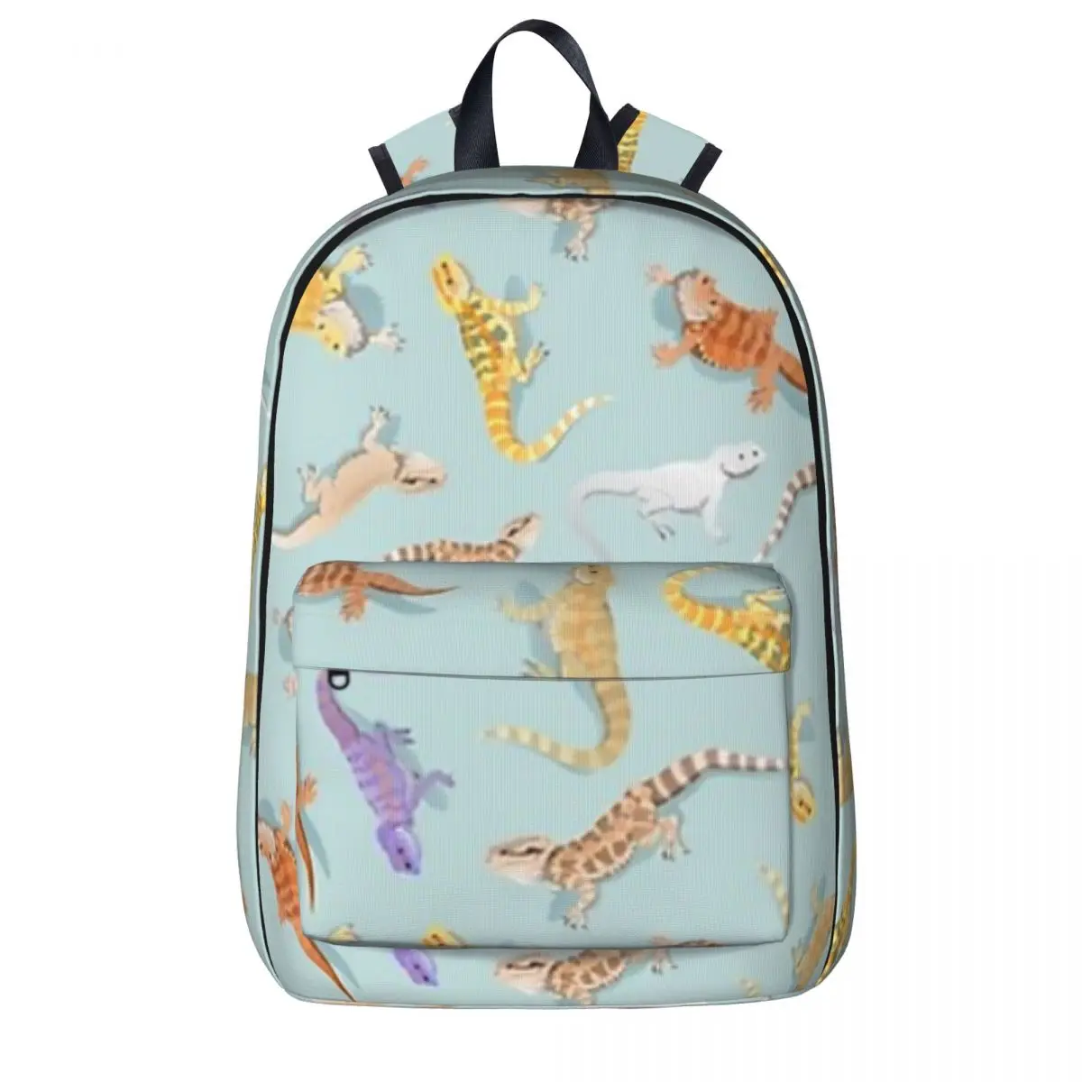 Bearded Dragon Blue Scatter Pattern Backpacks Student Book bag Shoulder Bag Laptop Rucksack Waterproof Children School Bag