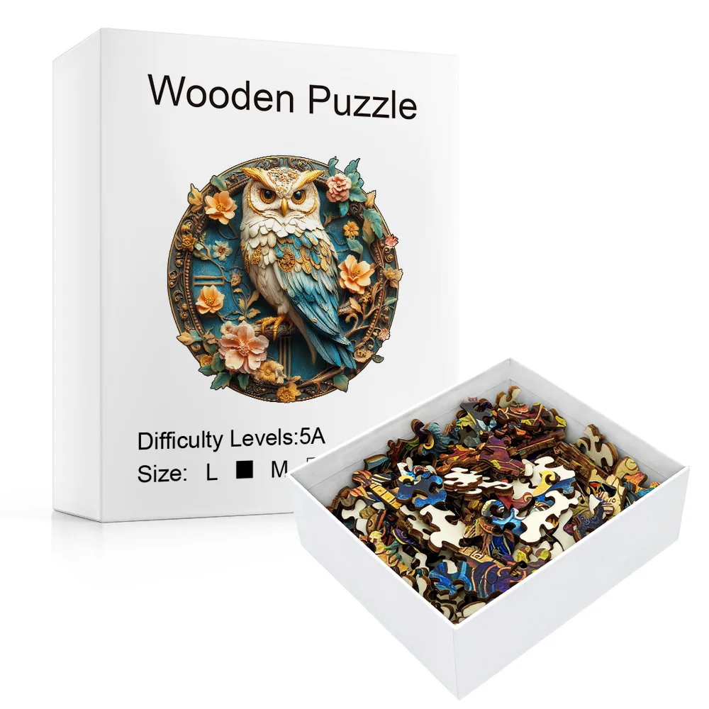 Wooden Puzzles for Adults, Parrots Flower Wooden Jigsaw Puzzles Medium,Unique Shape Animal Adult Puzzles, Irregular Wood Puzzles