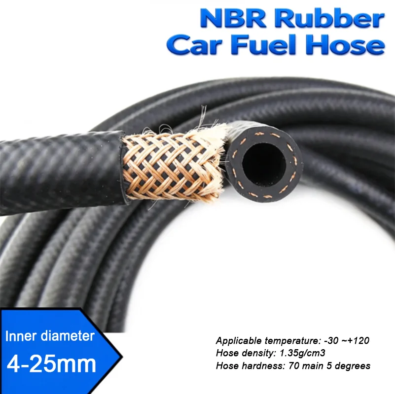 1M/3M Rubber Oil Pipeline Diesel Hose High Temperature Pressure Explosion-Proof Fuel Hoses 4/5/6/8/9/10/12/14/16/19/22/25mm
