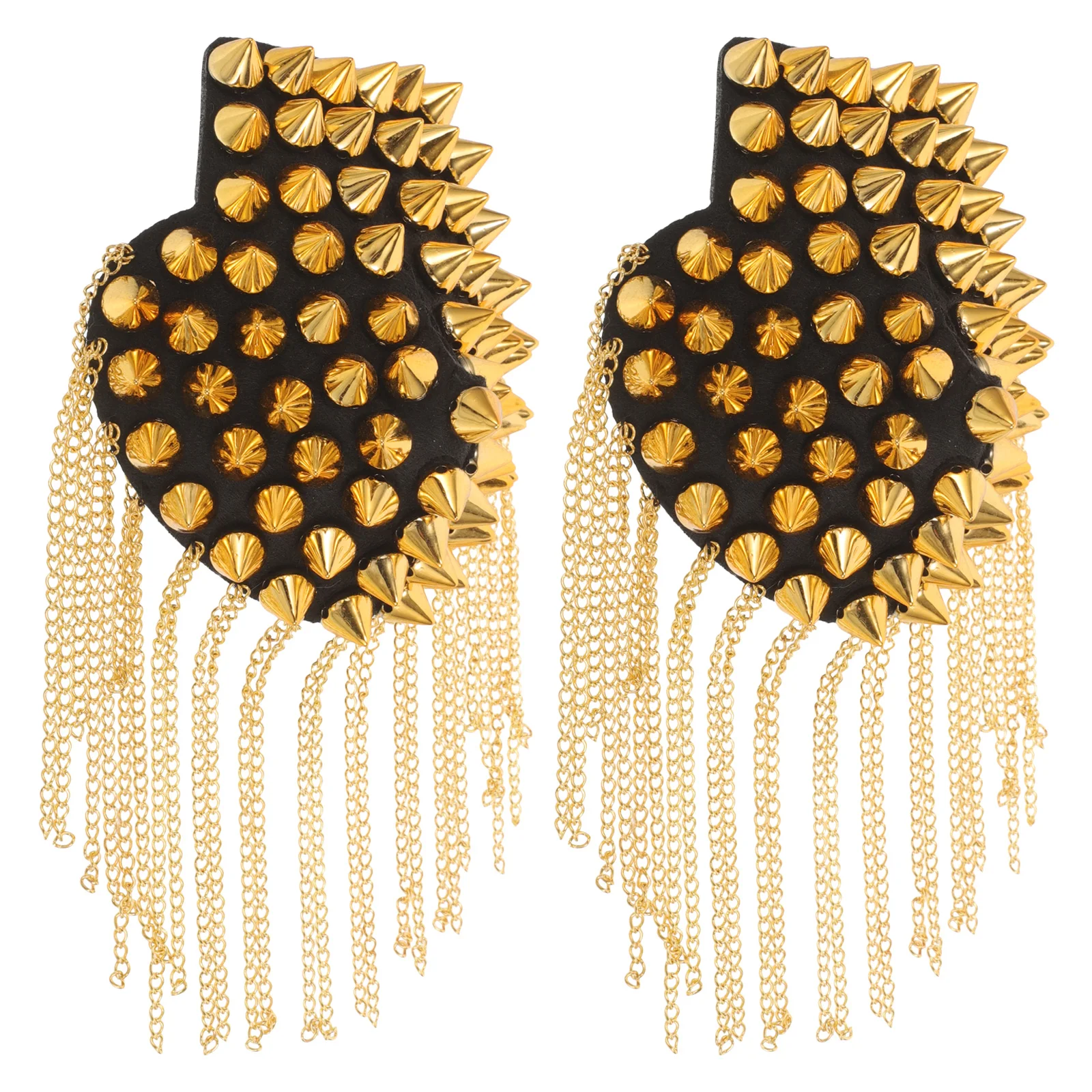 

2pcs Metal Fringe Epaulets Vintage Tassel Shoulder Decorations Dangle Chain DIY Accessory for Women Men Retro Costumes