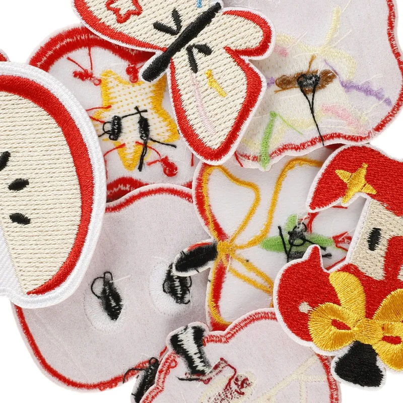 12 Stück niedliche Apfel-Aufnäher für Kleidung, Tiere, zum Aufbügeln, Anime-gestickte Aufnäher, zum Aufnähen, für Kinder, Aufkleber, Jacke, Stoff, Thermocollant – Detail 7