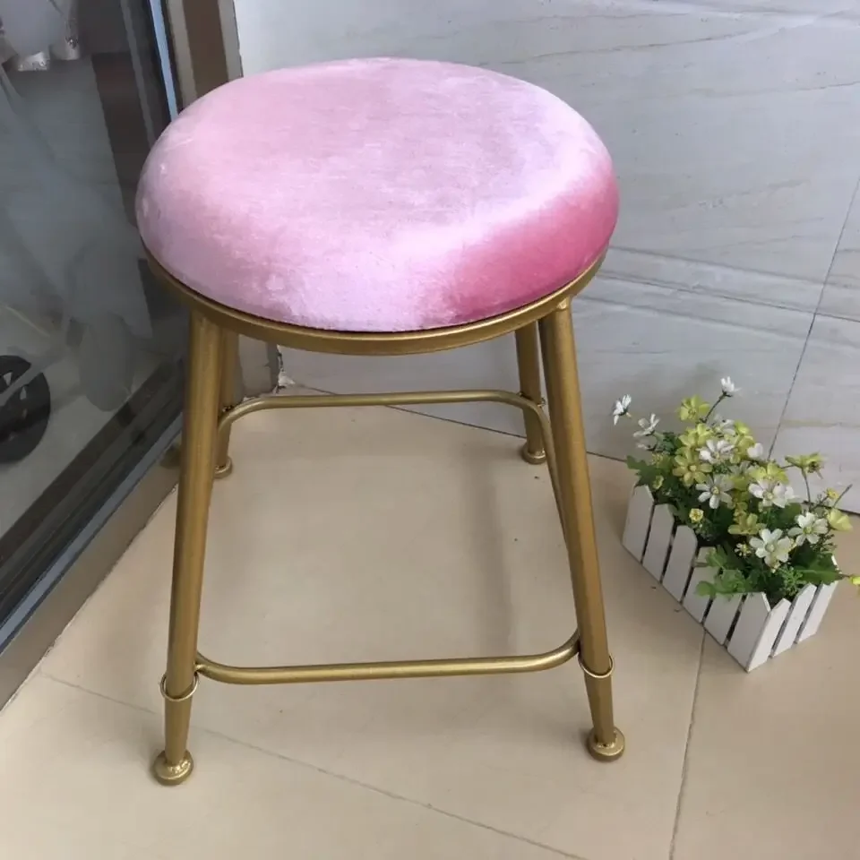 

Nordic Modern Minimalist Bedroom Dressing Stool Home Chair Bar Stool Makeup Stools Girl Nail Stools Small Round Vanity Ottomans