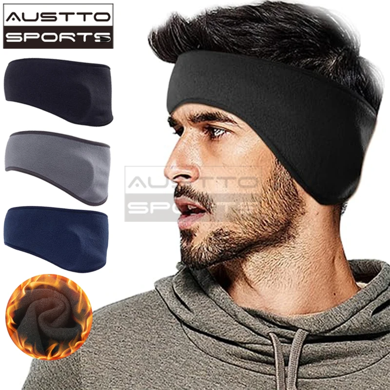 Austto Winter Fleece Ear Muffs Warmers Headband Therma Ear Band for Men & Women for Running Skiing Workout Sports