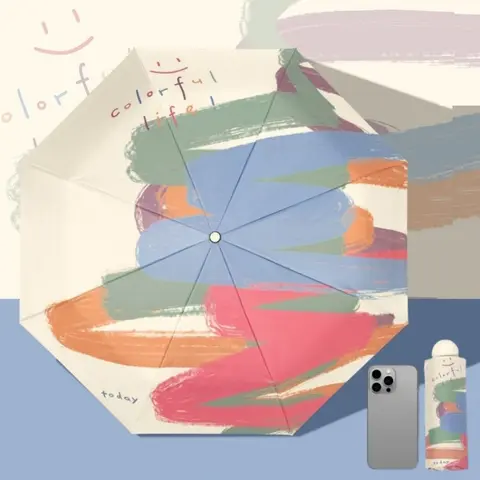 미니 UV 우산 작은 태양 주머니 여행 비 우산 비닐 접는 우산 UV 보호 태양 그늘 주머니 파라솔 캡슐 우산
