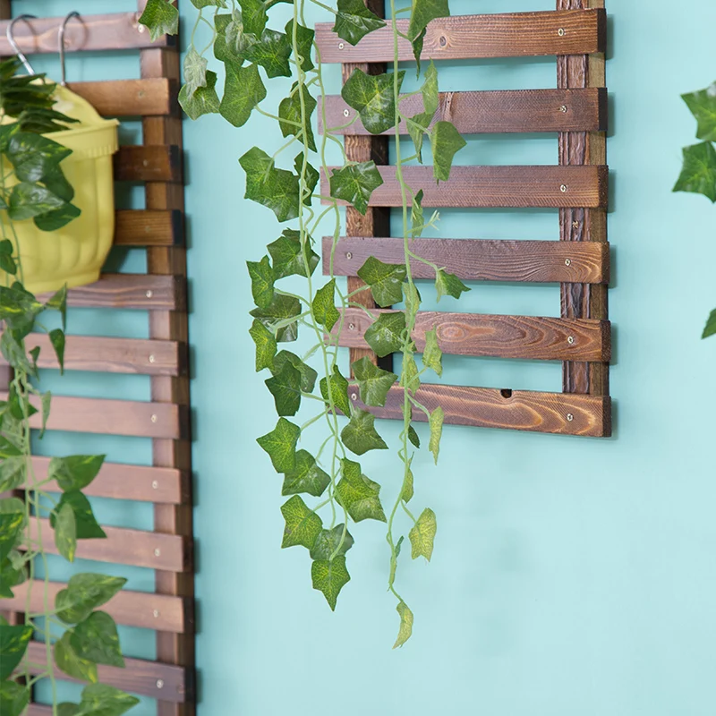 Valla de madera anticorrosión, marco de escalada de pared, colgante de pared, marco de escalada de plantas decorativas, estante de flores de rejilla