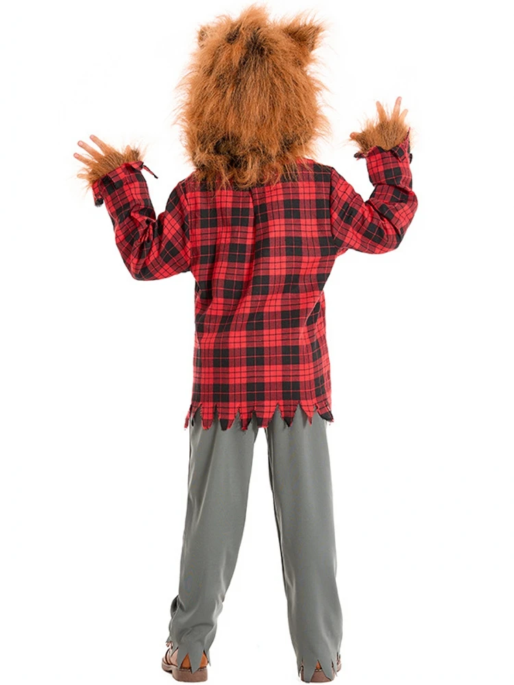 Wolf Kinderkostüm Tier Outfit Halloween Performance Kleidung Kinder Bühnenkostüm Wolf Mann Tieranzug Traditionelle Chi...