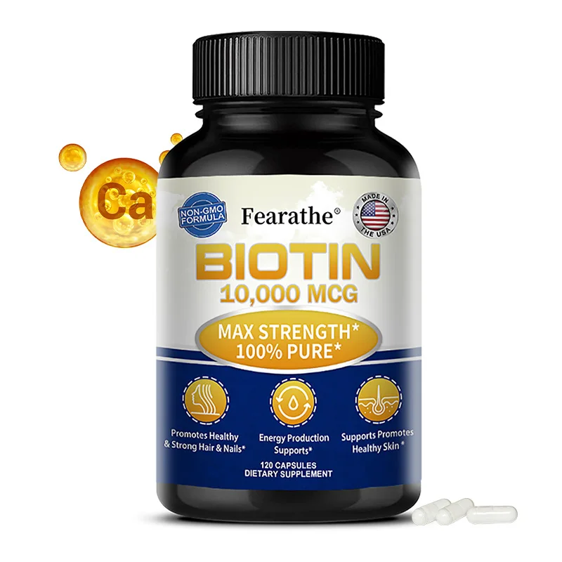 

Биотин в капсулах с кальцием - для красоты волос, кожи и ногтей, поддерживает увлажнение и сияние кожи, пищевая добавка.