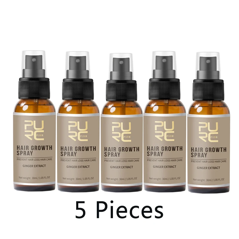 

PURC Hair Growth Products for Men Women Fast Hair Regrowth Spray Hair Loss Treatment Thicken Thinning Hair Care 5pcs