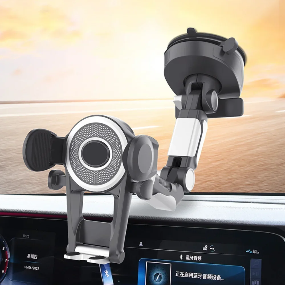 Heavy Duty Phone Mount for Car Windshield Dashboard Long Arm Suction Cup Phone Stand Holder 4.7-6.8inch Smartphone GPS Mount