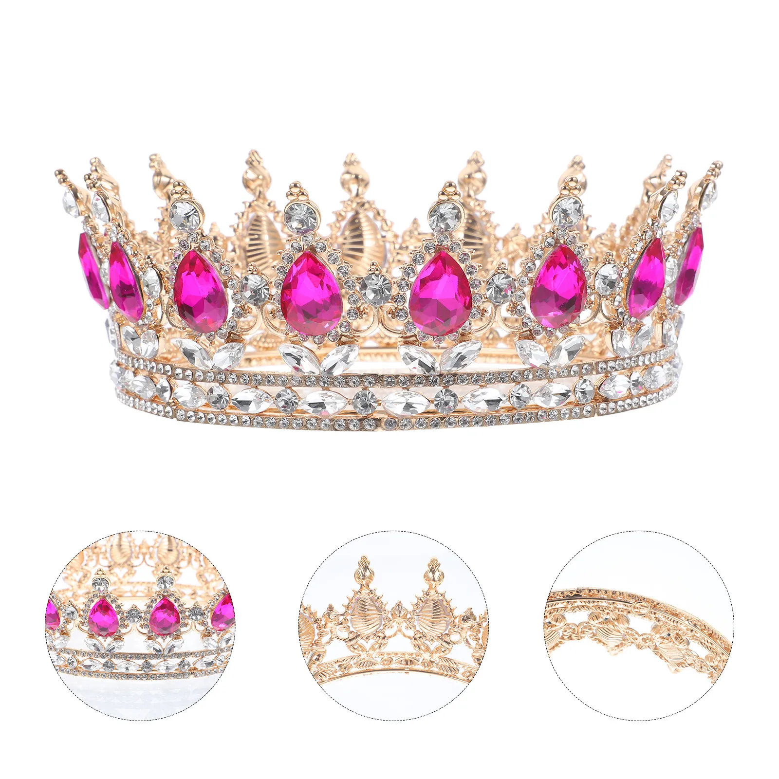 

Bride Crown Headband Rhinestones Wedding Headdress Fashion Party Hair Accessory Shiny Crown for Girls Birthday Celebration