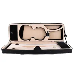 4/4 Violin Enhanced Foam Carrying Case Bag Box Built-in Hygrometer Black