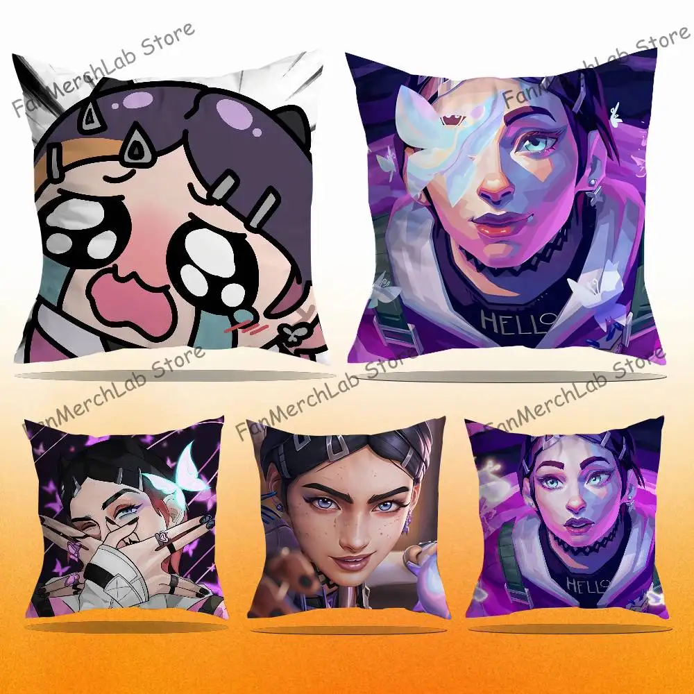 

Popular V-Valorant C-Clove Printed Pillow Cover Cushion Case Simple Sofa Pillow Case No Pillow Core