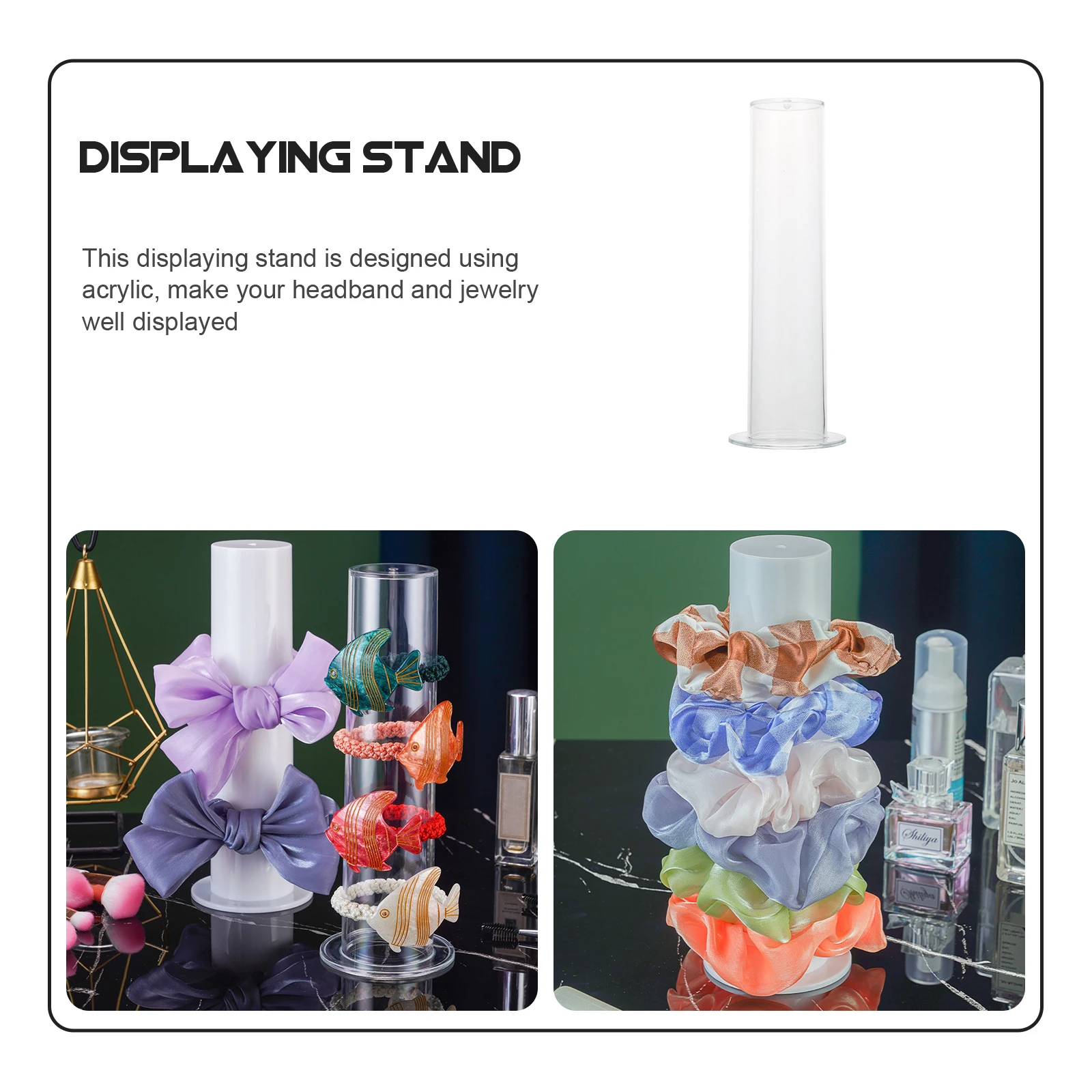 

Acrylic Rack Transparent Headband Stand Household Storage Organizer Desktop Hairband Holder Transparent Bracelet Shelf