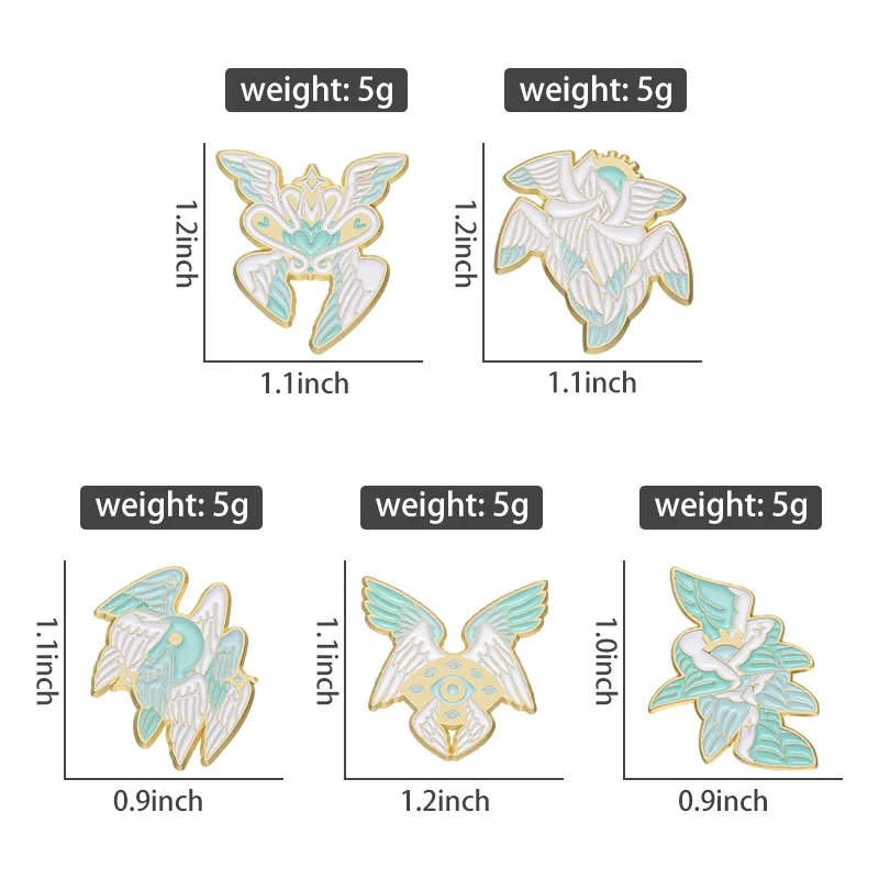 Fantasy Series Enamel Pin Blue and white winged angel eye brooch Hat Lapel Accessories Metal Badge Gift Jewelry Wholesale