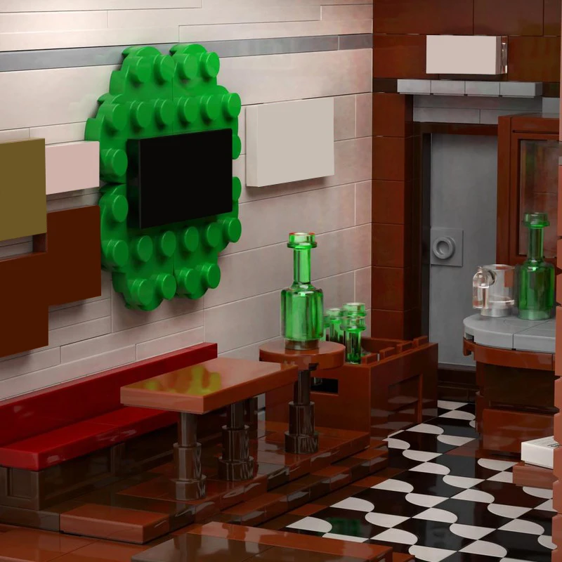 3541ピース ハウスストリート アイリッシュパブ＆ピザステーション MOC カスタマイズ モジュラービルディングブロックモデル 人気DIYおもちゃ 男の子向けクリスマスプレゼント