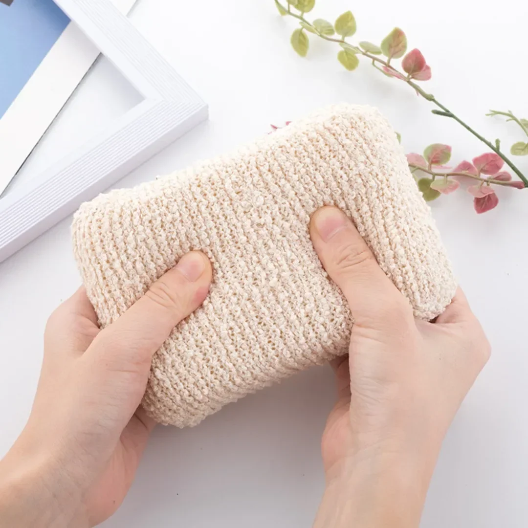 Gentle Bath Brush Pads for Boys and Girls Cotton Linen Exfoliating Scrubbers Safe Comfortable for Bathing Linen Bath Sponge