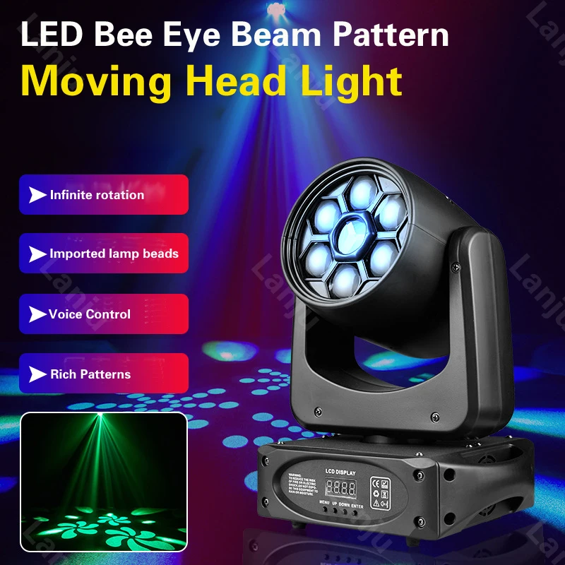 NEW 150W LED Light Strobe Bee Eye Moving Head-Light RGBW Beam Pattern Stage Lighting Disco DJ Wedding Christmas Party Wash Light