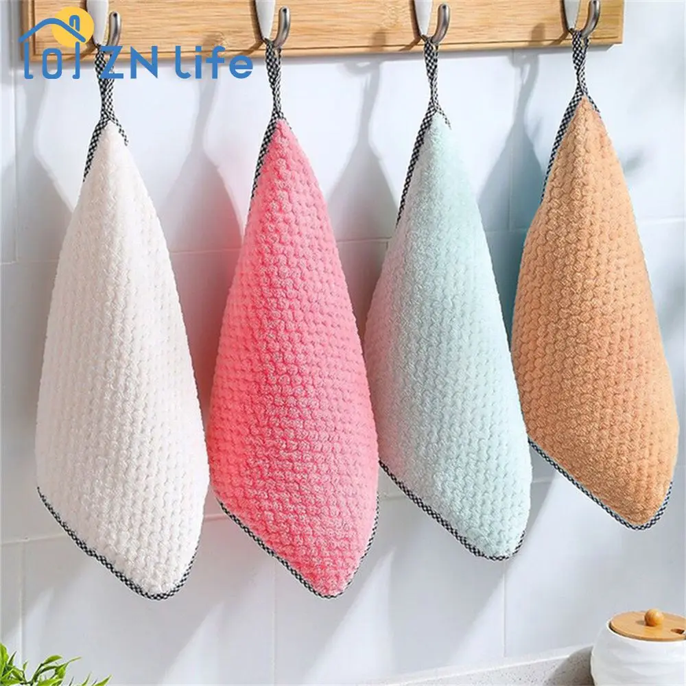 Dishwashing Cloth Pot Bowl Absorbent Table-cleaning Microfiber Oil-free Thickened Cleaning Cloth Kitchen Dishcloth Edging Rag