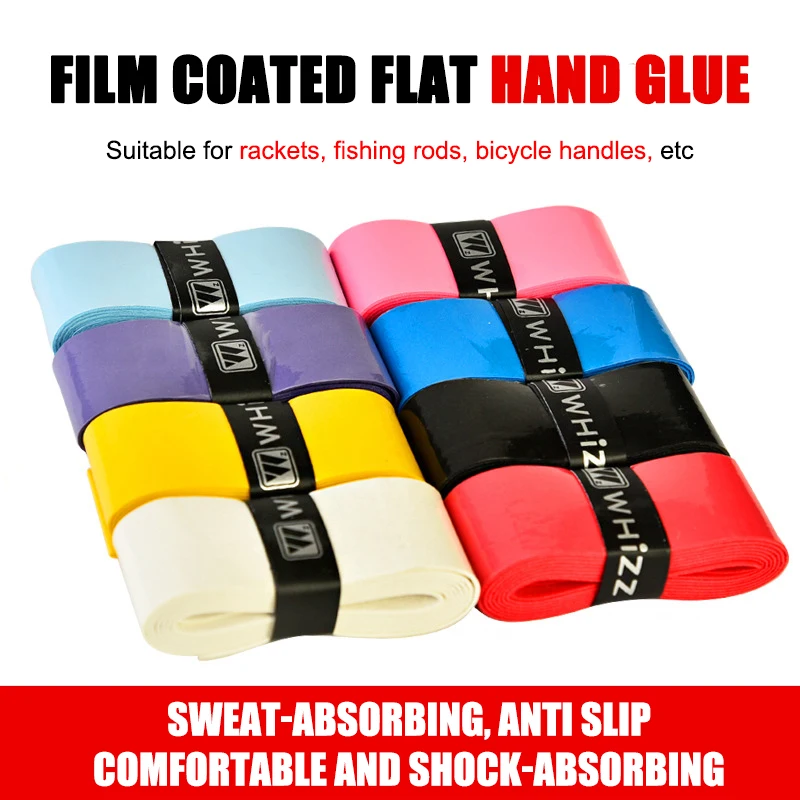 Anti Slip Badminton Racket Hand Adhesive Damping Tennis Racket Film Coated Flat Sweat Absorption Tape Wrapped With Straps