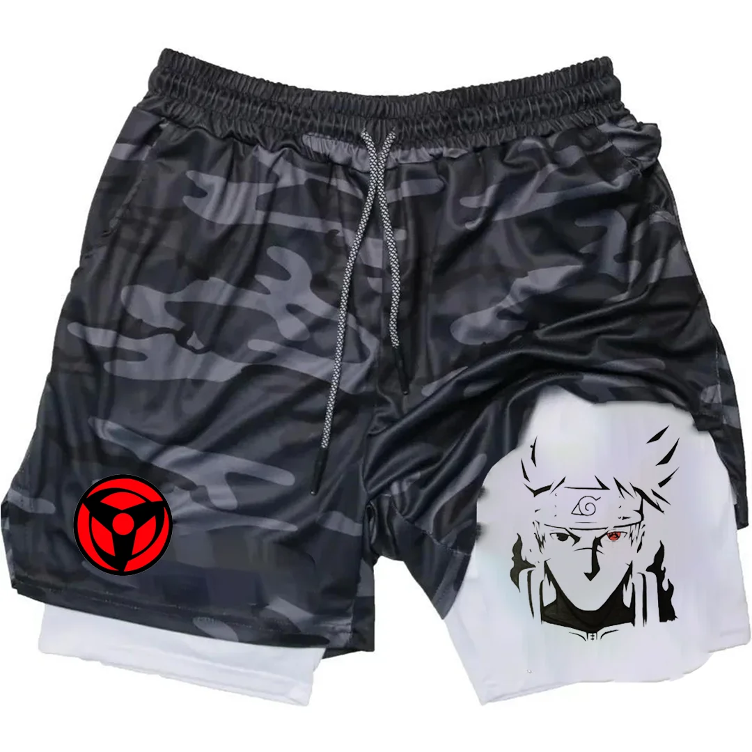 Pantalones cortos deportivos versátiles con estampado de Anime para hombre, pantalones de chándal de secado rápido, informales para todos los días,