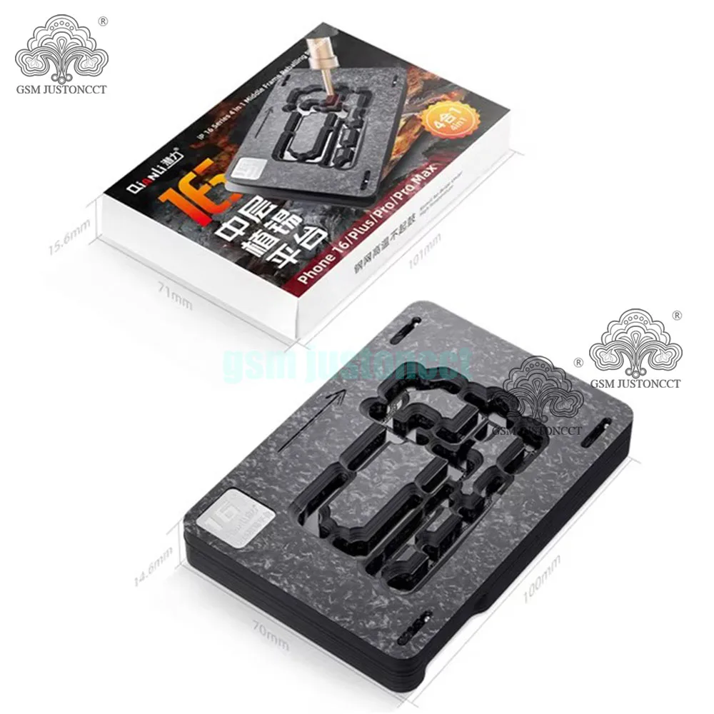 

QianLi Middle Layer Motherboard Planting Tin Platform BGA Reballing Stencil for iPhone 16 16Pro Max 16Plus Repair Hand Tools Set