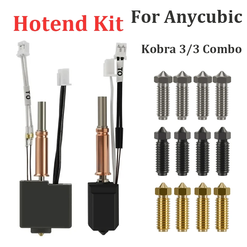 

Для Anycubic Kobra 3 Combo Hotend сопло термистор нагревательная трубка 24 В 50 Вт блок нагревателя для Anycubic Kobra3 сменные аксессуары