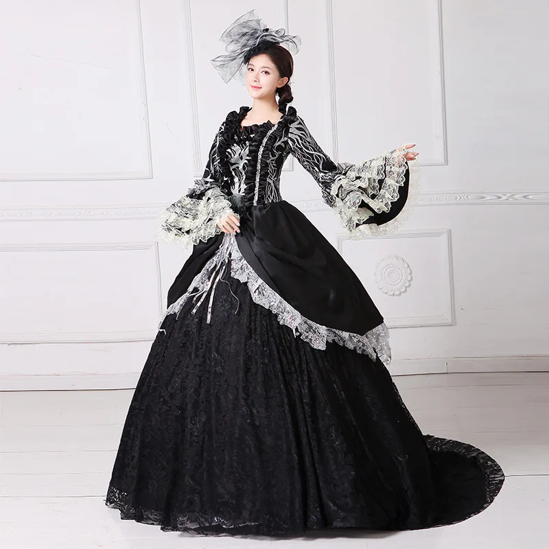فستان المحكمة الكلاسيكي الأوروبي صور صور الدراما أداء المرحلة المنصة تنورة المرأة الكبار Vestidos Luxo Para Festa
