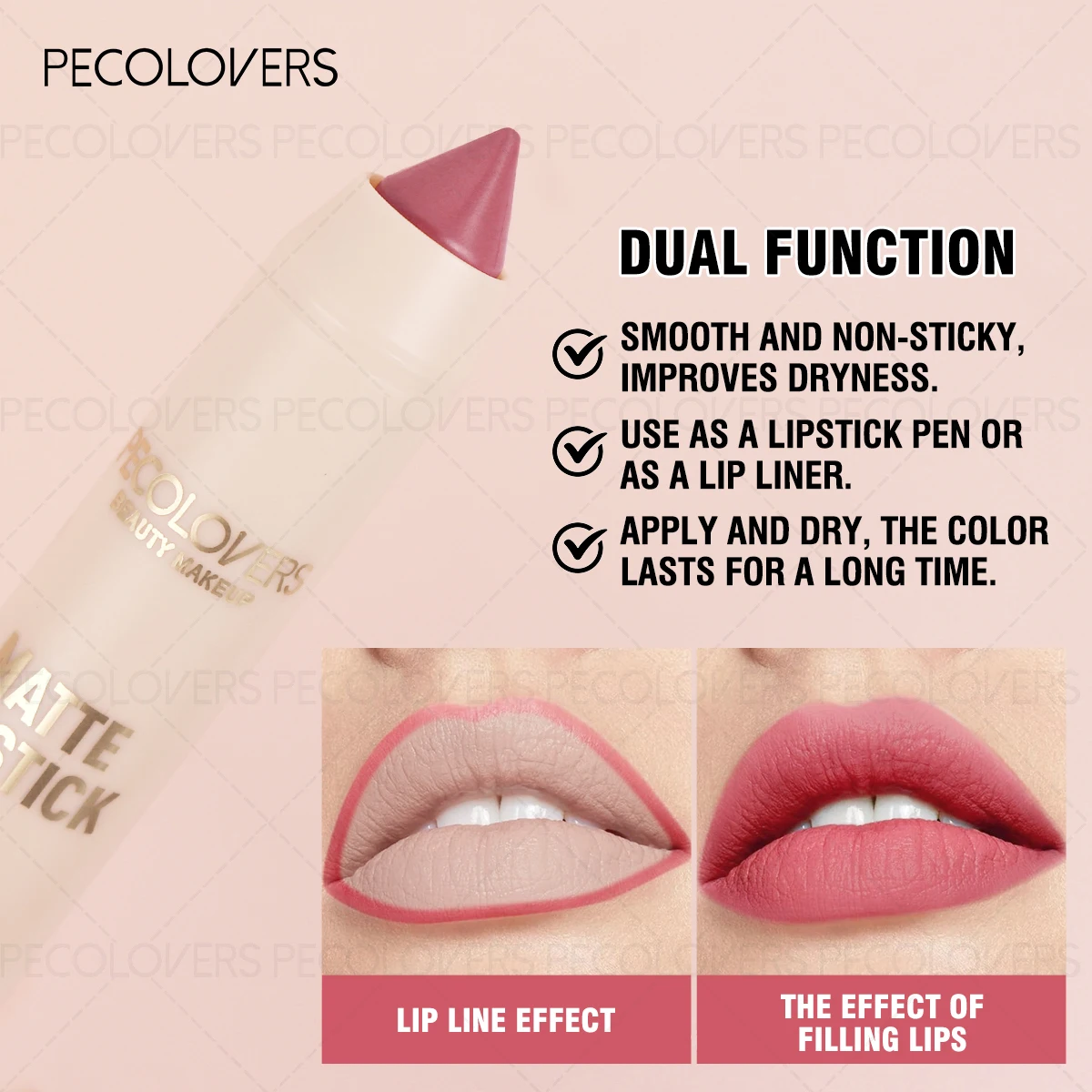 1 stuks matte lipliner en lippenstift, krijtpuntontwerp, hoge kleurweergave, matte textuur niet-plakkerig, voor alle soorten, perfecte cadeaus