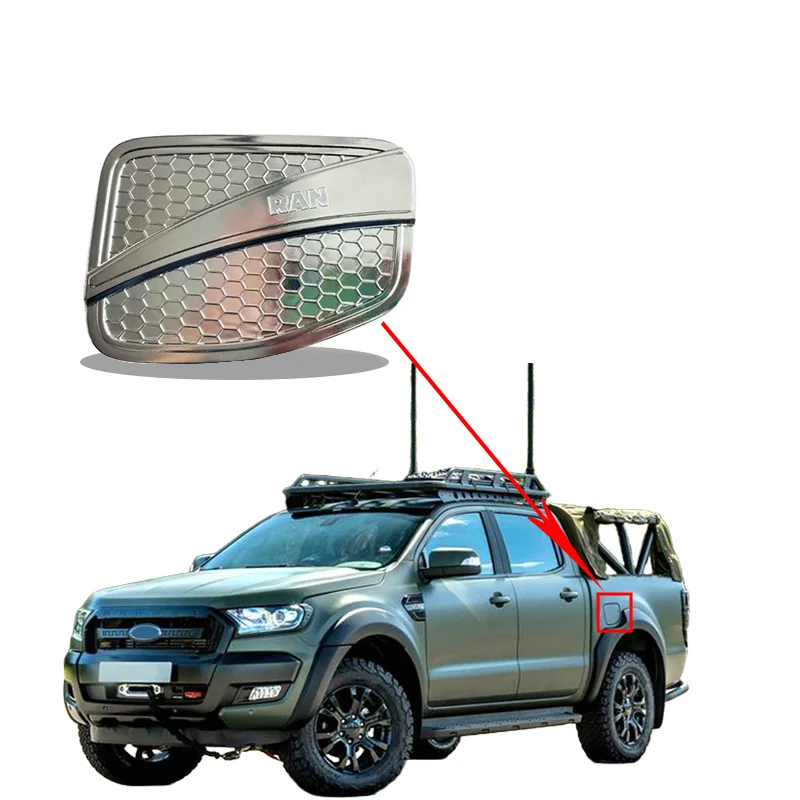 ABS البلاستيك غطاء خزان الوقود كروم اللون لفورد رينجر 2012-2019 T6-T8 الخارجي كروم الجسم أطقم اكسسوارات الكسوة #5