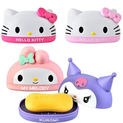 Sanrio Hello Kitty Soap Box Anime Kuromi Draining Soap Storage Rack Kitchen Bathroom Accessories Cartoon Portable Soap Container