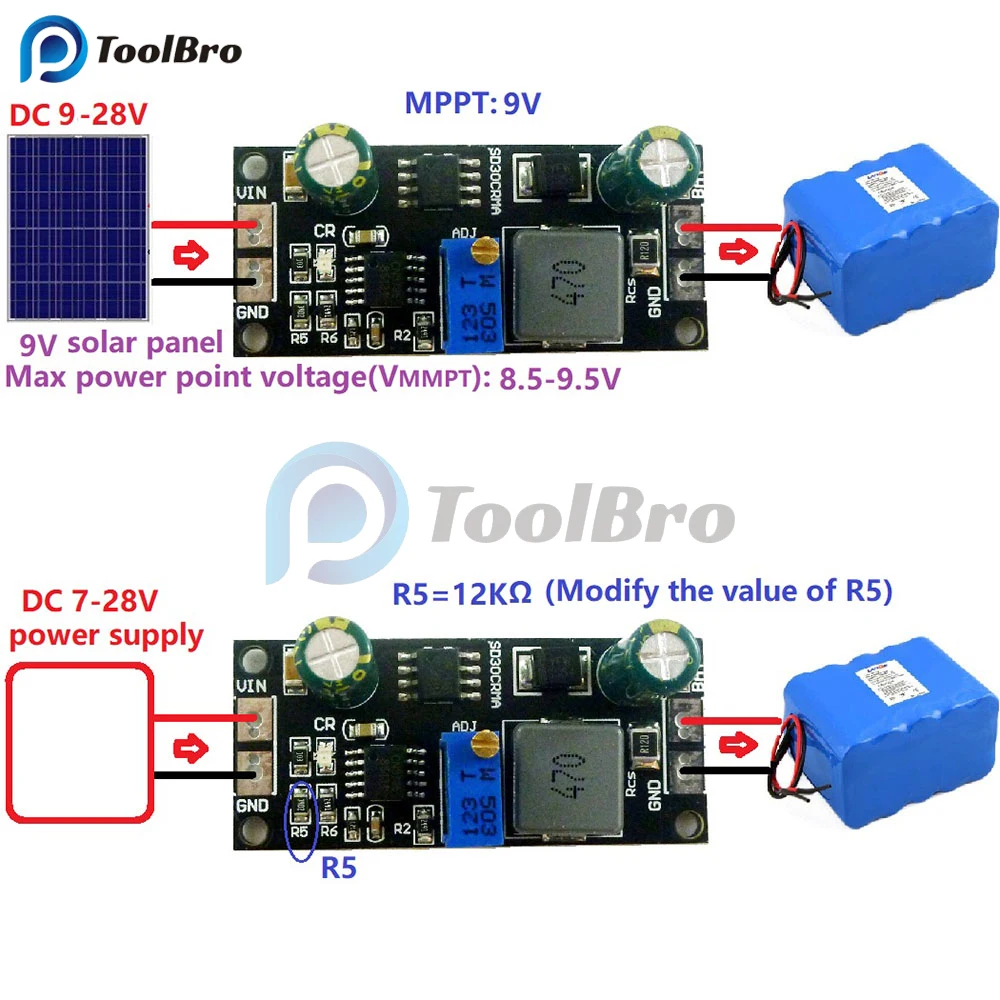 MPPT 1A 3.2V 3.7V 3.8V 7.4V 11.1V 14.8V Lithium Battery Charger Module for 9V 12V 18V Solar Panels DIY KIT