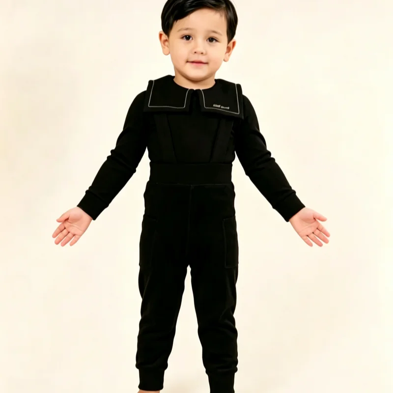 AW26 Kinder Herbst- und Winterkollektion Neues Komfortables und Atmungsaktives Langarm-T-Shirt-Set für Jungen und Mädchen – Detail 2